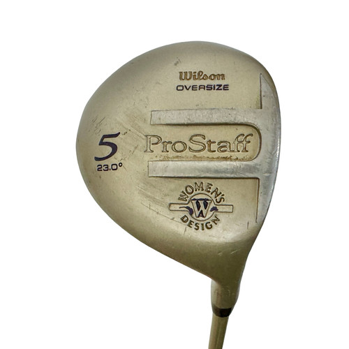 Vist Large View of Product Image Which is Used Wilson PROSTAFF Women's RH 5 Wood Ladies Flex Graphite Shaft