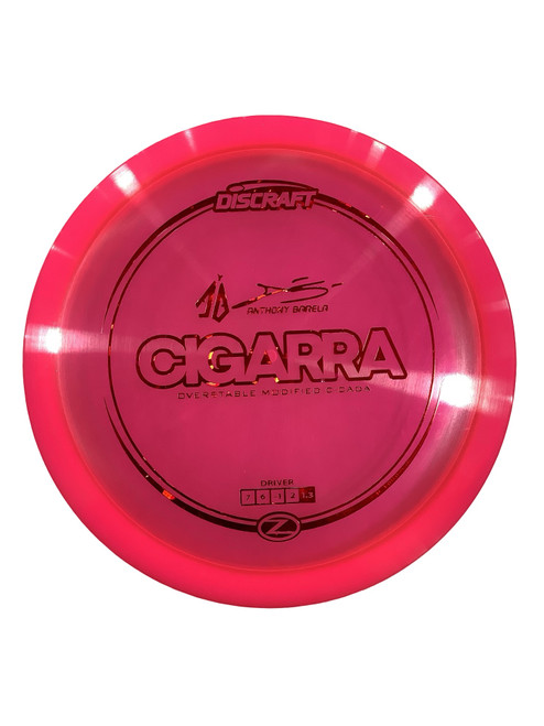 Vist Large View of Product Image Which is Used Discraft CIGARRA OVERSTABLE MODIFIED CICADA Disc Golf Driver Pink 177g