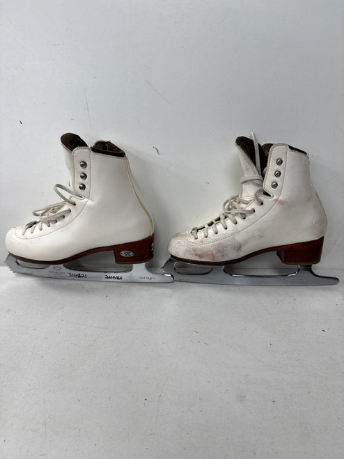 Vist Large View of Product Image Which is Used Riedell TS Girls Figure Skate White Junior 02.5
