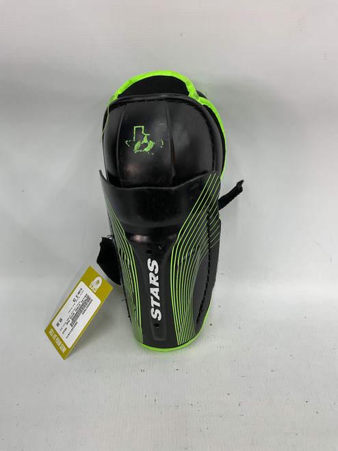 Vist Large View of Product Image Which is Used DALLAS STARS SHIN PAD Youth Shin Guards Black And Green 8"