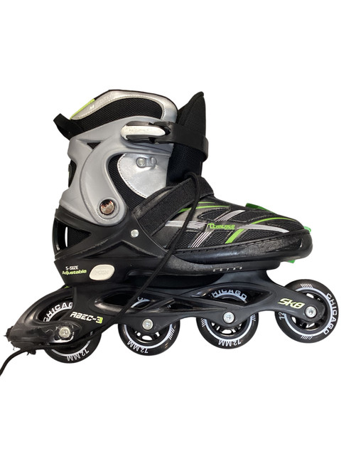 Vist Large View of Product Image Which is Used Chicago ABEC-3 Senior Roller Quad Skates Black Adjustable