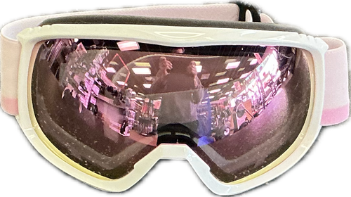 Vist Large View of Product Image Which is Used Snow Goggles Adult Pink And White