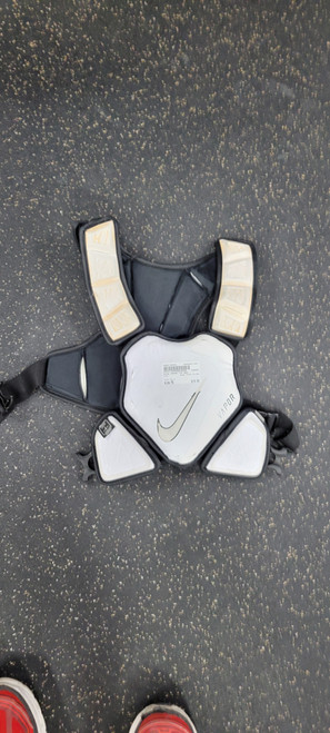 Vist Large View of Product Image Which is Used Nike VAPOR YTH MED Lacrosse Shoulder Pads White MD