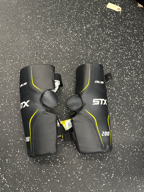 Vist Large View of Product Image Which is Used STX STALLION 200 Lacrosse Arm Pads/Guards Black LG