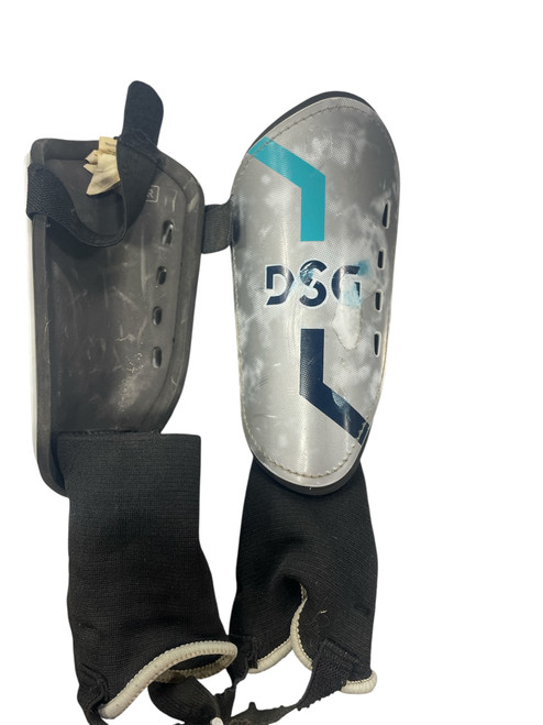 Vist Large View of Product Image Which is Used DSG Youth Soccer Shin Guards Grey/Black XL, front view