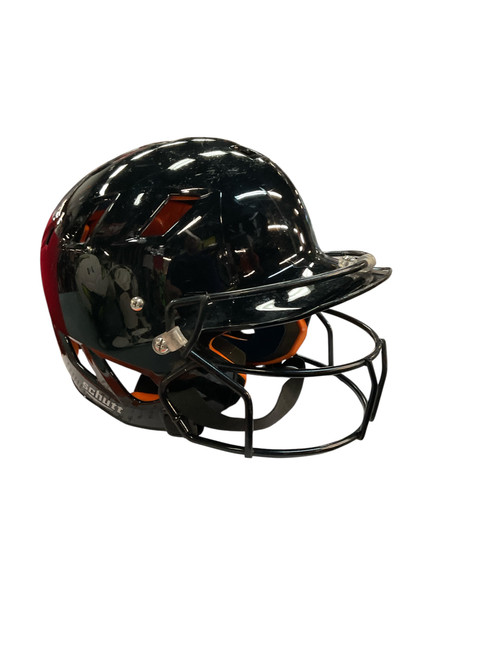 Vist Large View of Product Image Which is Used Schutt HELMET W MASK Batting Helmet w/Mask Black MD