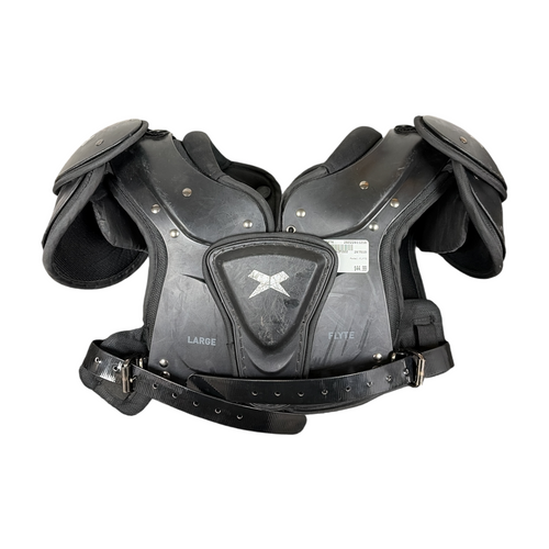 Vist Large View of Product Image Which is Used Xenith FLYTE Youth Football Shoulder Pads Black Large