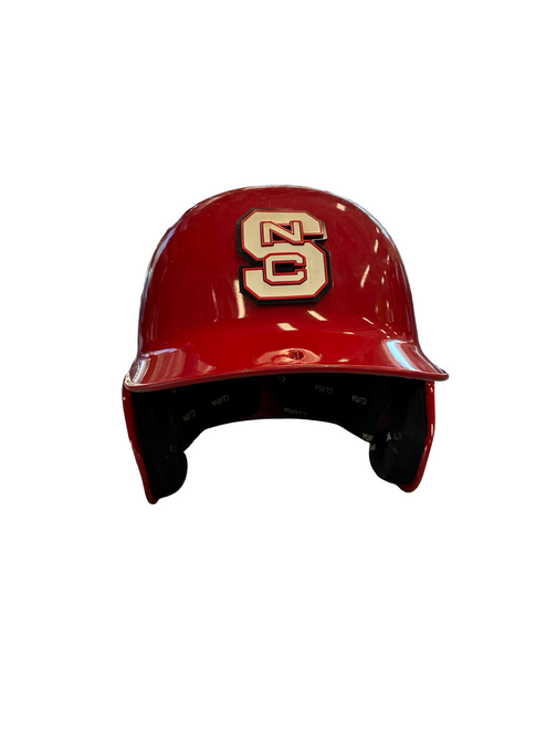Vist Large View of Product Image Which is Used NC STATE HELMET Batting Helmet No Mask Red LG