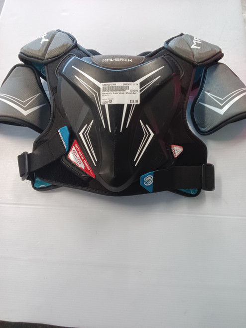 Vist Large View of Product Image Which is Used Maverik Lacrosse Shoulder Pads Black SM