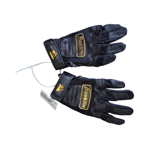 Vist Large View of Product Image Which is Used Franklin BB/SB Batting Gloves Black LG