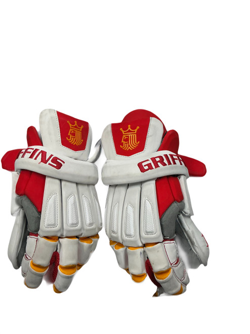 Vist Large View of Product Image Which is Used Brine KING ELITE Lacrosse Gloves Mens White LG
