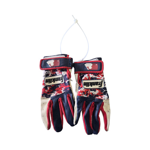Vist Large View of Product Image Which is Used Franklin BB/SB Batting Gloves Navy Blue Junior