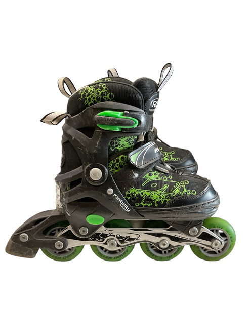 Vist Large View of Product Image Which is Used RollerDerby ION ADJ 2-5 Junior Rec Fitness Skates Black Adjustable
