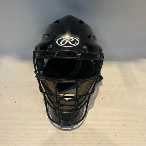 Vist Large View of Product Image Which is Used Rawlings YOUTH HOCKEY STYLE MASK Catchers Helmet w/Mask Black SM
