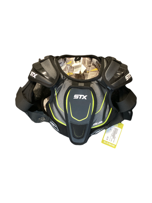 Vist Large View of Product Image Which is Used STX STALLION 200+ Lacrosse Shoulder Pads Grey SM