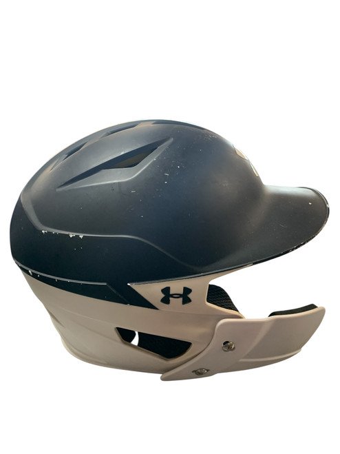 Vist Large View of Product Image Which is Used Under Armour BLACK HELMET W CFLAP Batting Helmet w/Mask Black SM