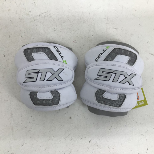 Vist Large View of Product Image Which is Used STX CELL VI MD ARM PADS Lacrosse Arm Pads/Guards White MD