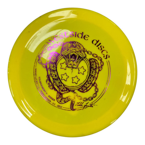 Vist Large View of Product Image Which is Used Westside TEAM SERIES V2 Disc Golf Putter Yellow