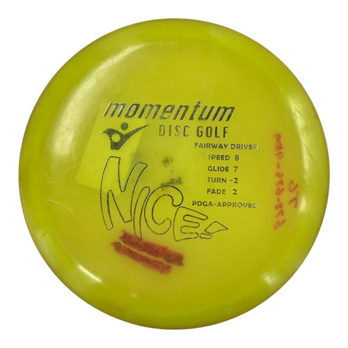 Vist Large View of Product Image Which is Used MOMENTUM Disc Golf Driver Yellow