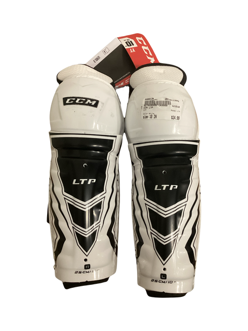 Vist Large View of Product Image Which is Used CCM LTP Youth Shin Guards White 11"
