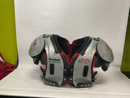 Vist Large View of Product Image Which is Used Riddell POWER SPX WITH BACK PLATE FB Shoulder Pads Grey XL