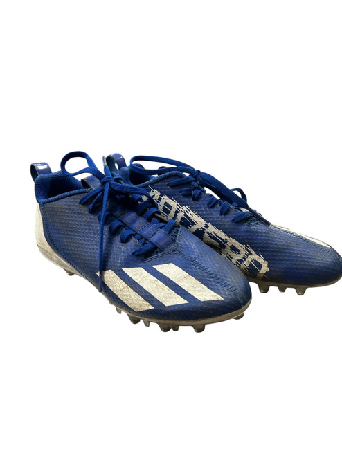 Vist Large View of Product Image Which is Used Adidas Jr FB Cleats Royal Blue And White Junior 04.5