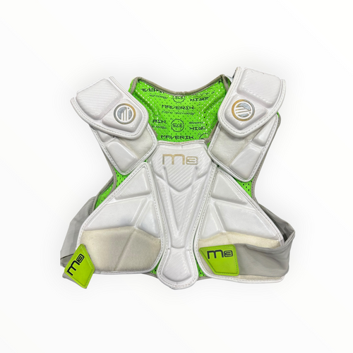Vist Large View of Product Image Which is Used Maverik M3 Lacrosse Shoulder Pads White SM