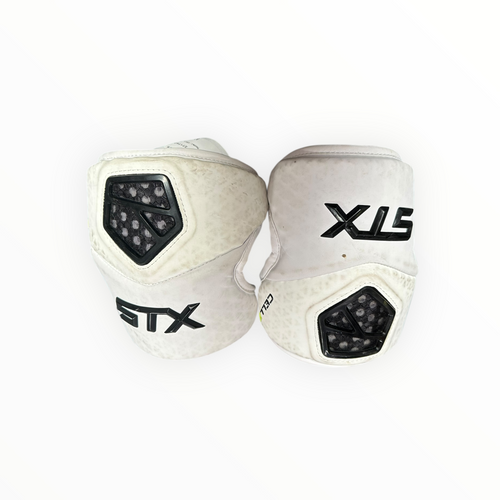 Vist Large View of Product Image Which is Used STX CELL IV Lacrosse Arm Pads/Guards White LG