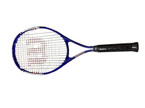 Vist Large View of Product Image Which is Used Wilson MATRIX Adult Tennis Racquet Royal Blue 3 3/8"