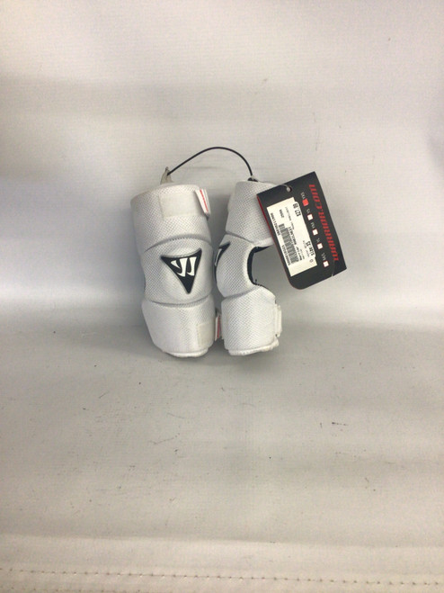 Vist Large View of Product Image Which is Used Warrior RABILNEXT Lacrosse Arm Pads/Guards White XS
