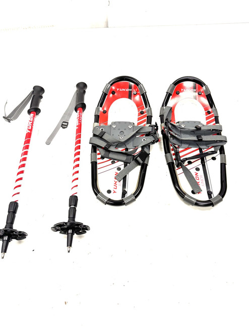 Vist Large View of Product Image Which is Used YUKON SNOWSHOES W/ HIKING POLES Snowshoes Boys Red 16"