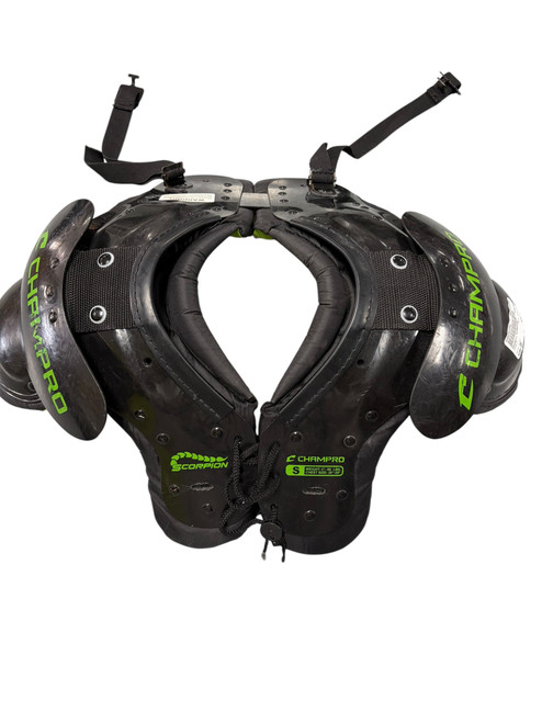 Vist Large View of Product Image Which is Used Champro SCORPION FB Shoulder Pads Black SM