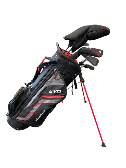 Vist Large View of Product Image Which is Used Tommy Armour EVO Mens Package Set RH Black And Red 11 Piece