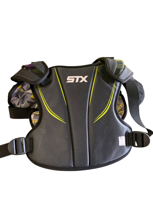 Vist Large View of Product Image Which is Used STX STALLION Lacrosse Shoulder Pads Black LG