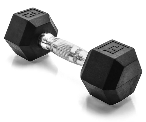 Vist Large View of Product Image Which is New 12 lb Black HEX Dumbbell