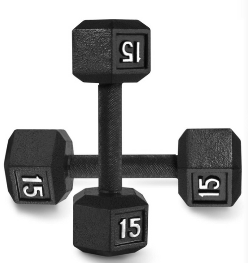Vist Large View of Product Image Which is New 15 lb Black HEX Dumbbell