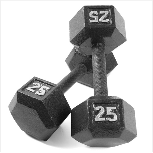 Vist Large View of Product Image Which is New 25 lb Black HEX Dumbbell