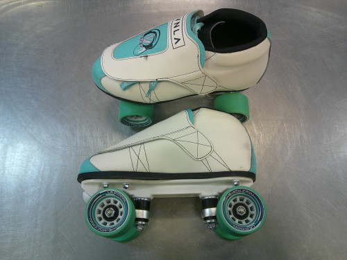 Vist Large View of Product Image Which is Used VNLA JUNIOR Senior Roller Quad Skates White Senior 10