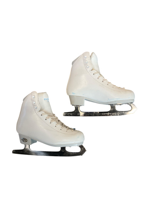 Vist Large View of Product Image Which is Used Riedell TOPAZ Girls Figure Skate White Junior 01.5