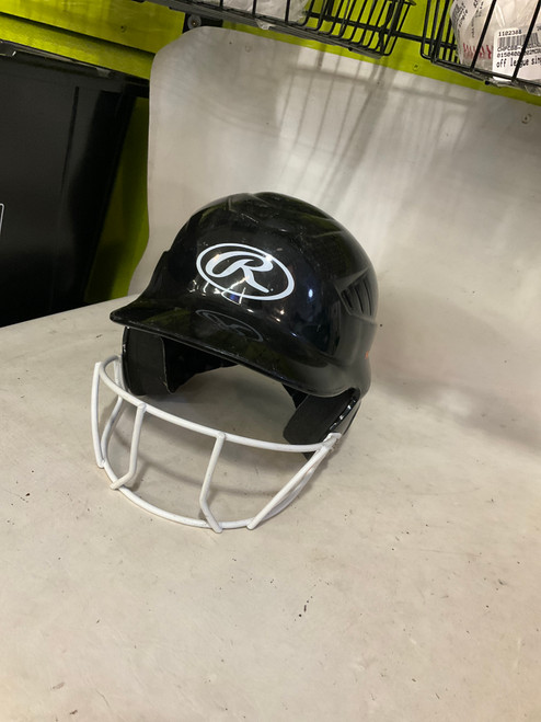 Vist Large View of Product Image Which is Used Rawlings SB HELMET Batting Helmet w/Mask Black MD