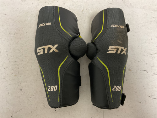 Vist Large View of Product Image Which is Used STX STALLION 200 Lacrosse Arm Pads/Guards Black And Green SM