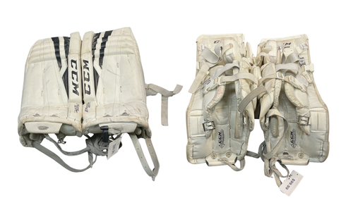 Vist Large View of Product Image Which is Used CCM EXTREME FLEX 760 Goalie Leg Pads Junior White 22"