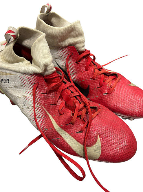 Vist Large View of Product Image Which is Used Nike Adult FB Cleats Red And White Senior 13