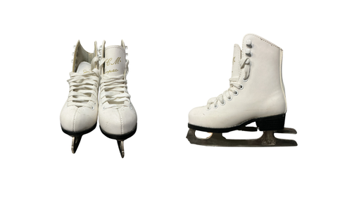 Vist Large View of Product Image Which is Used CCM COMPETITOR Girls Figure Skate White Youth 08.0