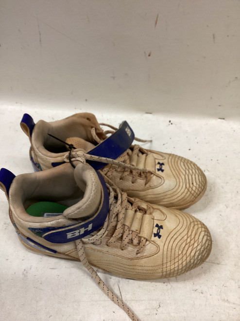 Vist Large View of Product Image Which is Used Under Armour BH BB/SB Cleats Royal Blue And White Junior 03