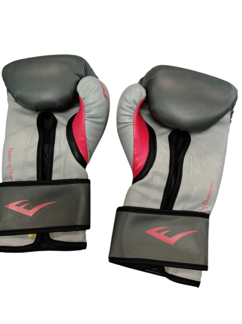 Vist Large View of Product Image Which is Used Everlast POWERLOCK Boxing Gloves Grey Senior
