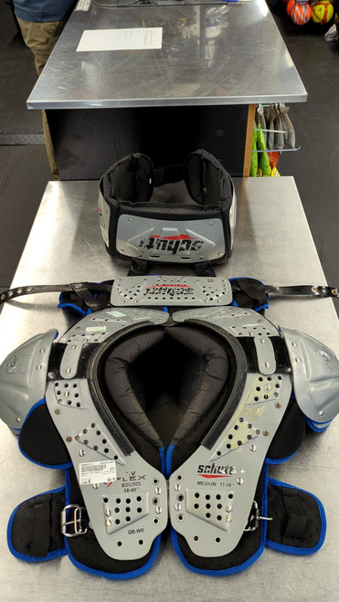 Vist Large View of Product Image Which is Used Schutt XV FLEX FB Shoulder Pads Grey MD