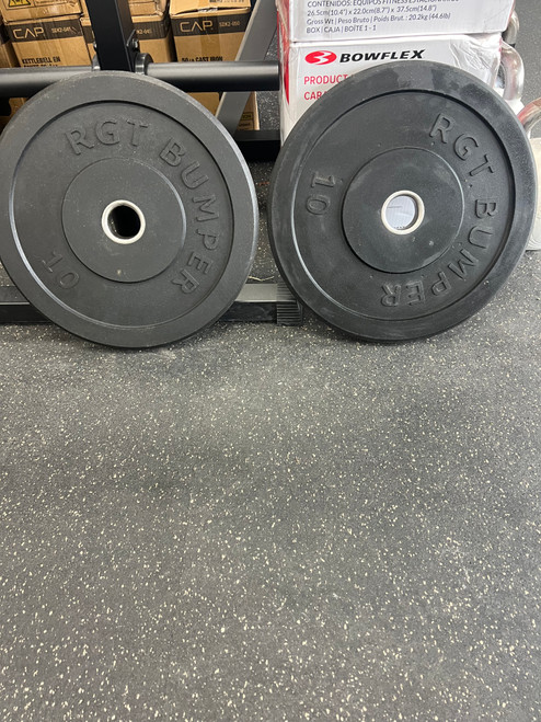 Vist Large View of Product Image Which is Used 10-lb RGT Olympic Bumper Plate (Pair)