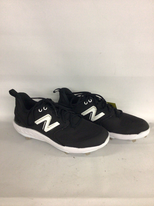 Vist Large View of Product Image Which is Used New Balance FRESH FOAM 3000V6 BB/SB Cleats Black And White Senior 11