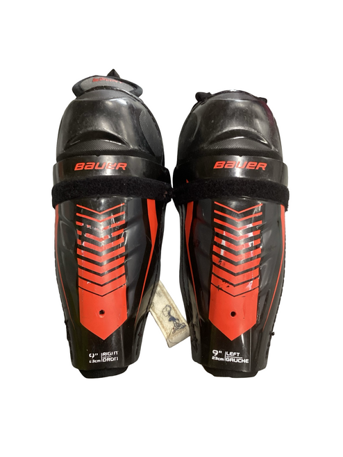 Vist Large View of Product Image Which is Used Bauer LIL SPORT Youth Shin Guards Black 9"